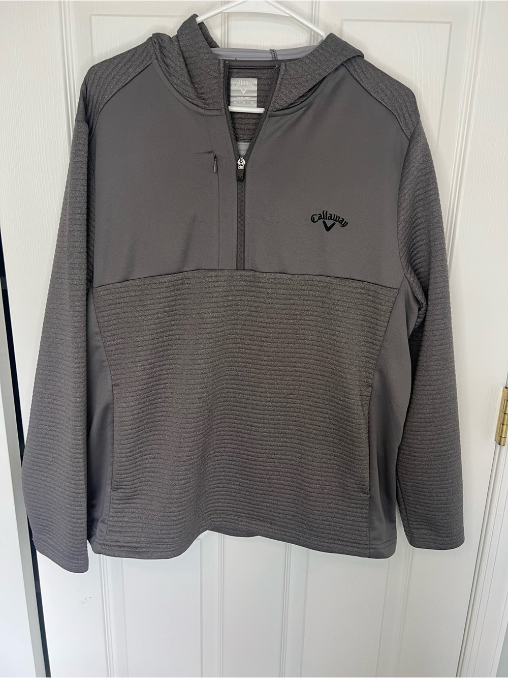 Callaway Men’s Charcoal Gray Half-Zip Hooded Pullover